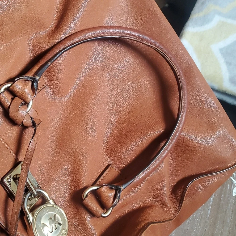 Michael Kors Large Hamilton Leather Satchel Bag